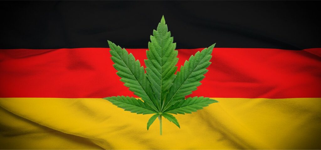 Germany's flag with a cannabis leaf
