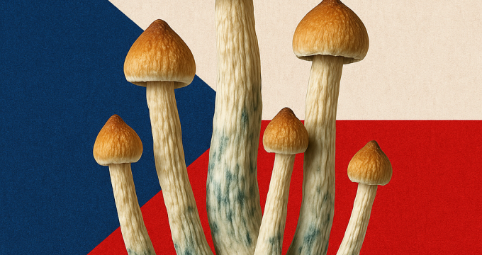 Czech flag with mushrooms
